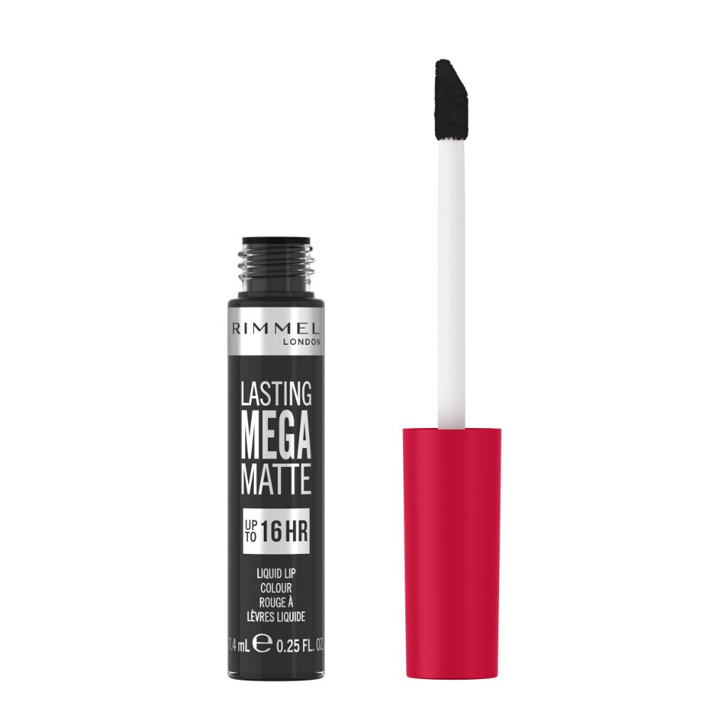 Rimmel London Lasting Mega Matte Liquid Lipstick, Pitch Black, 0.25oz