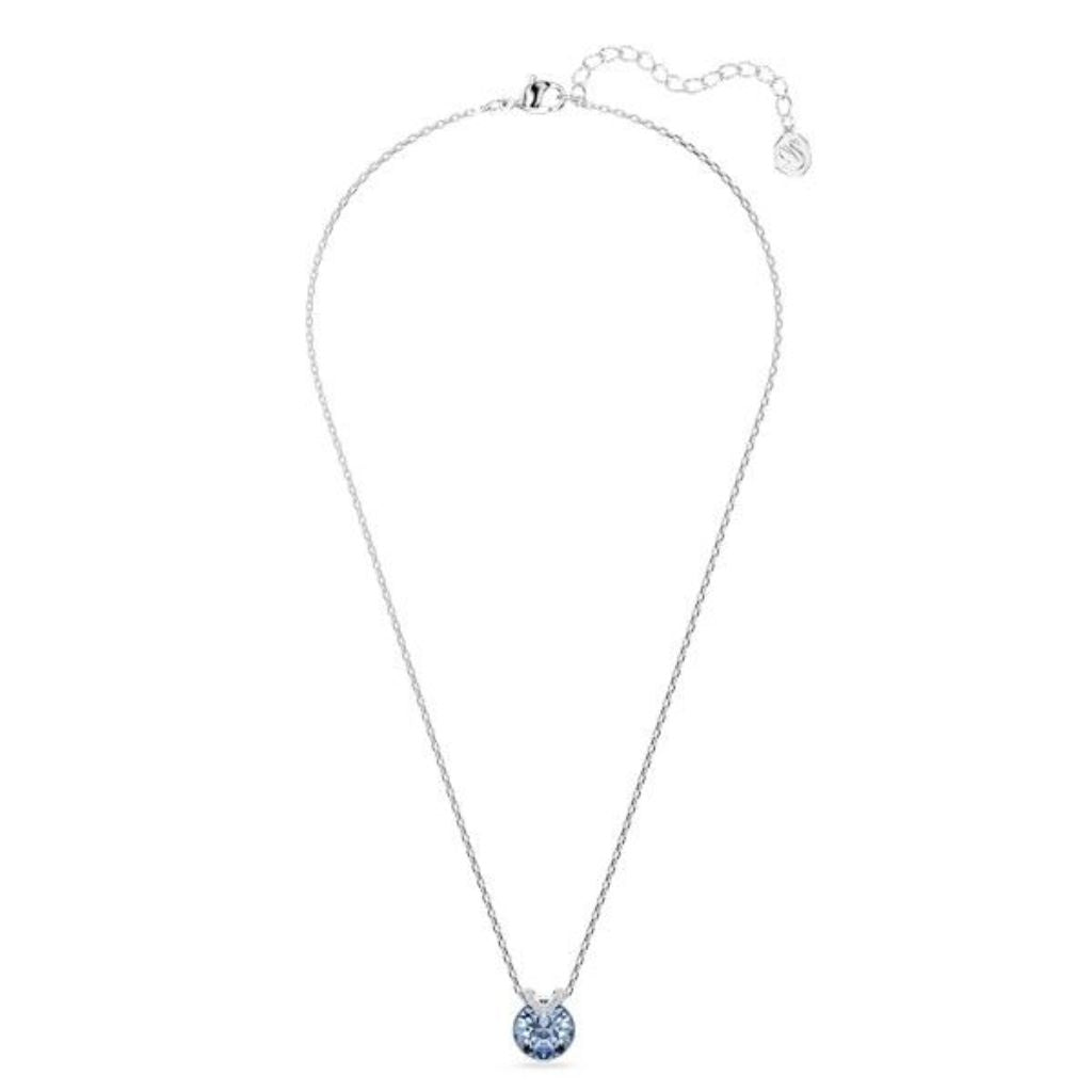 Swarovski Silver Bella V Blue Round Cut Necklace