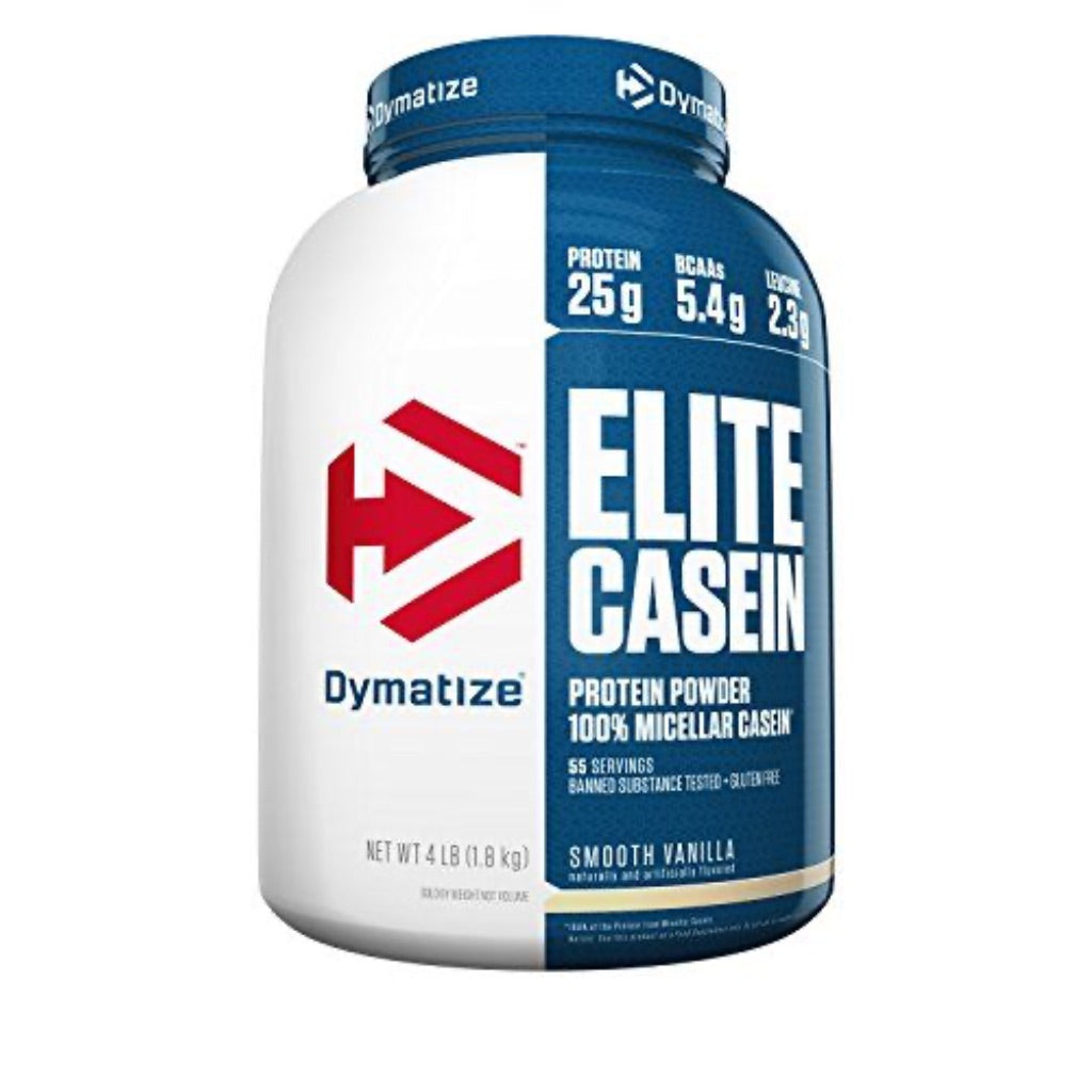 Dymatize Elite Casein Protein Powder, Smooth Vanilla, 4lb (55 Servings)