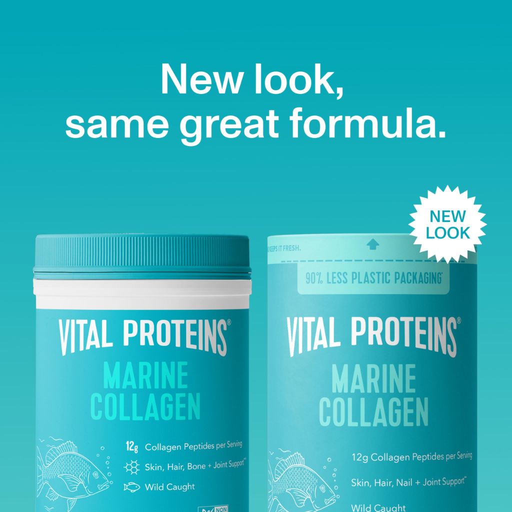Vital Proteins Marine Collagen Peptides Powder Supplement for Skin Hair Nail Joint  - 12g per Serving - 7.8 oz Canister