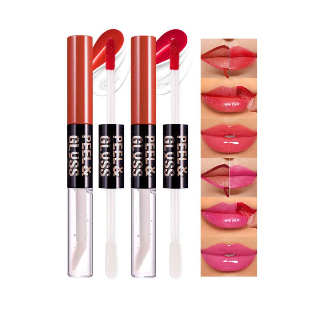 HANDAIYAN- 2Pcs Peel Off Lip Gloss Tattoo and Lip Oil 2-in-1,  02# 03#