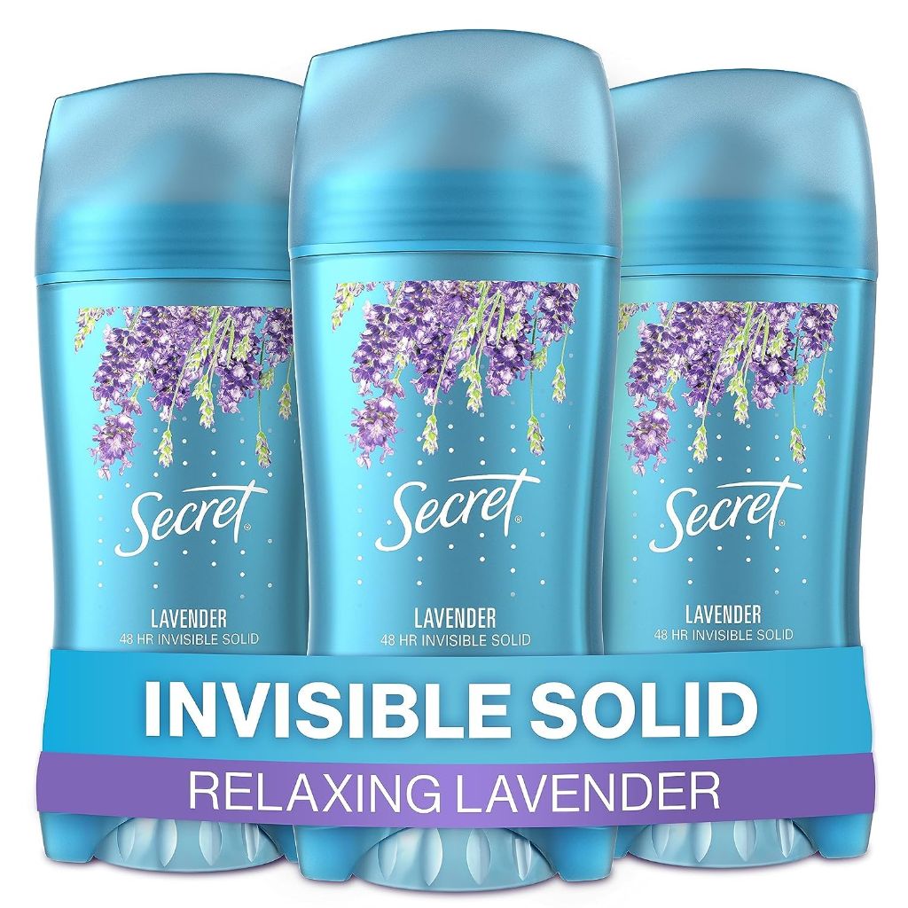 Secret Women's Invisible Solid Antiperspirant Deodorant - Relaxing Lavender, 2.6 oz (3 Pack)