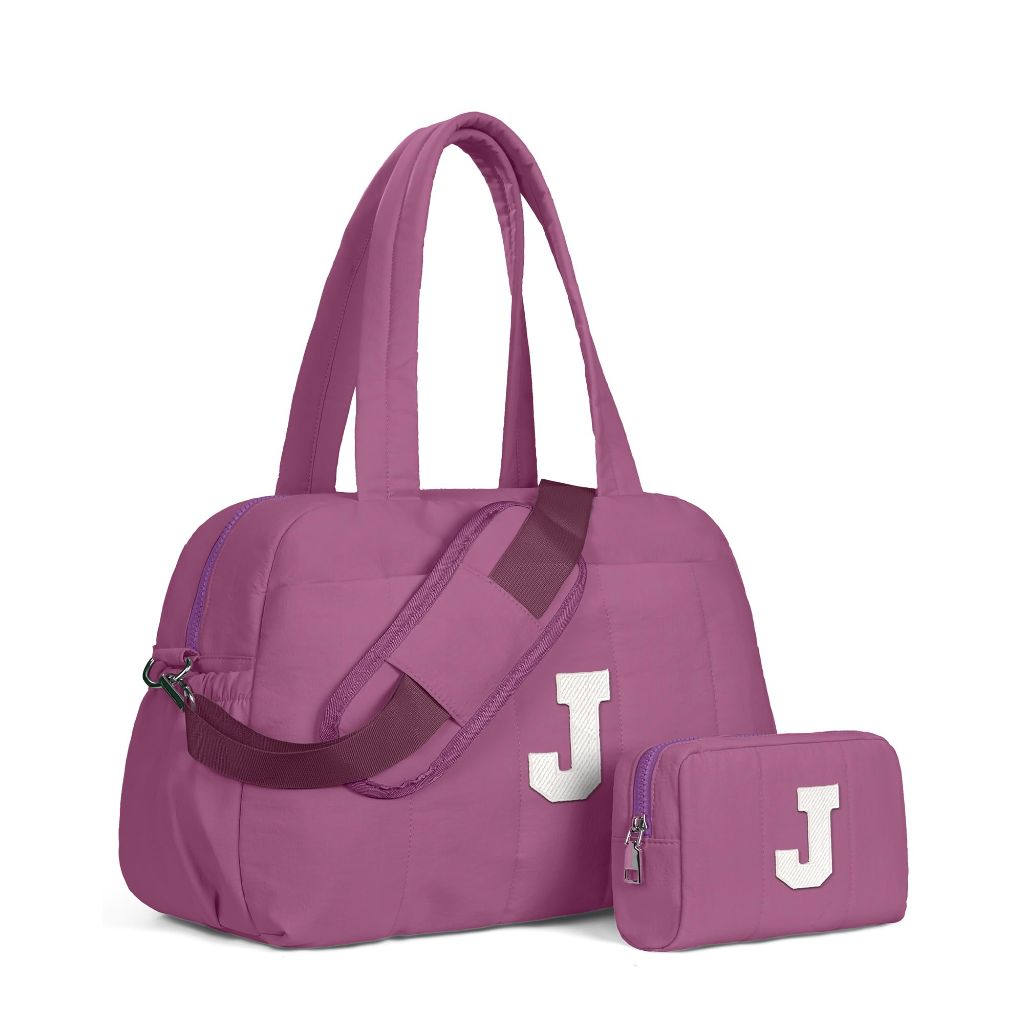 Vogewood Stocking Stuffers Teen Girls-Duffle Bag with Initial, Spend The Night Bags for Women，Overnight Bag with Wet Pocket，Gift Set for Women-Travel Bags Personalized Gym Tote with Makeup Pouch