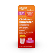 Amazon Basic Care Children's Ibuprofen Oral Suspension, 100mg, Bubblegum, 4 fl oz