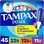 Tampax Pearl Tampons with LeakGuard Braid - Unscented, Super/Super Plus/Ultra (45ct)