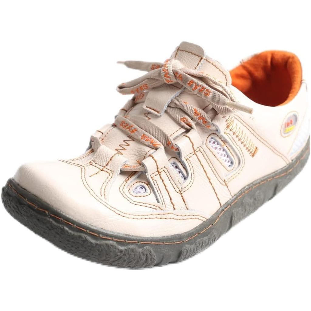 TMA EYES Women's Casual Lace-Up Breathable Mesh and Leather Sneaker