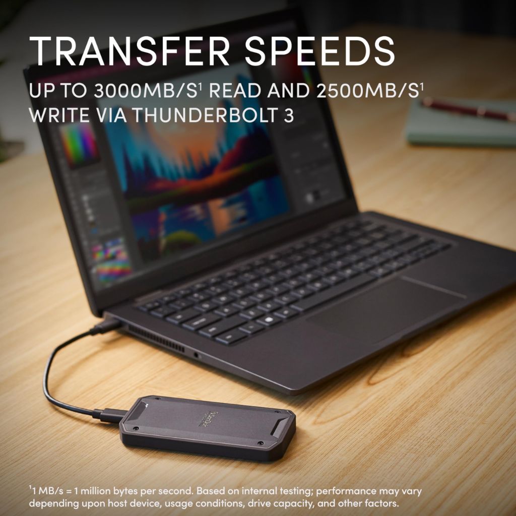 SanDisk Professional 2TB PRO-G40 SSD - Up to 2700MB/s, Thunderbolt 3 (40Gbps), USB-C (10Gbps), IP68 dust/Water Resistance, External Solid State Drive - SDPS31H-002T-GBCND