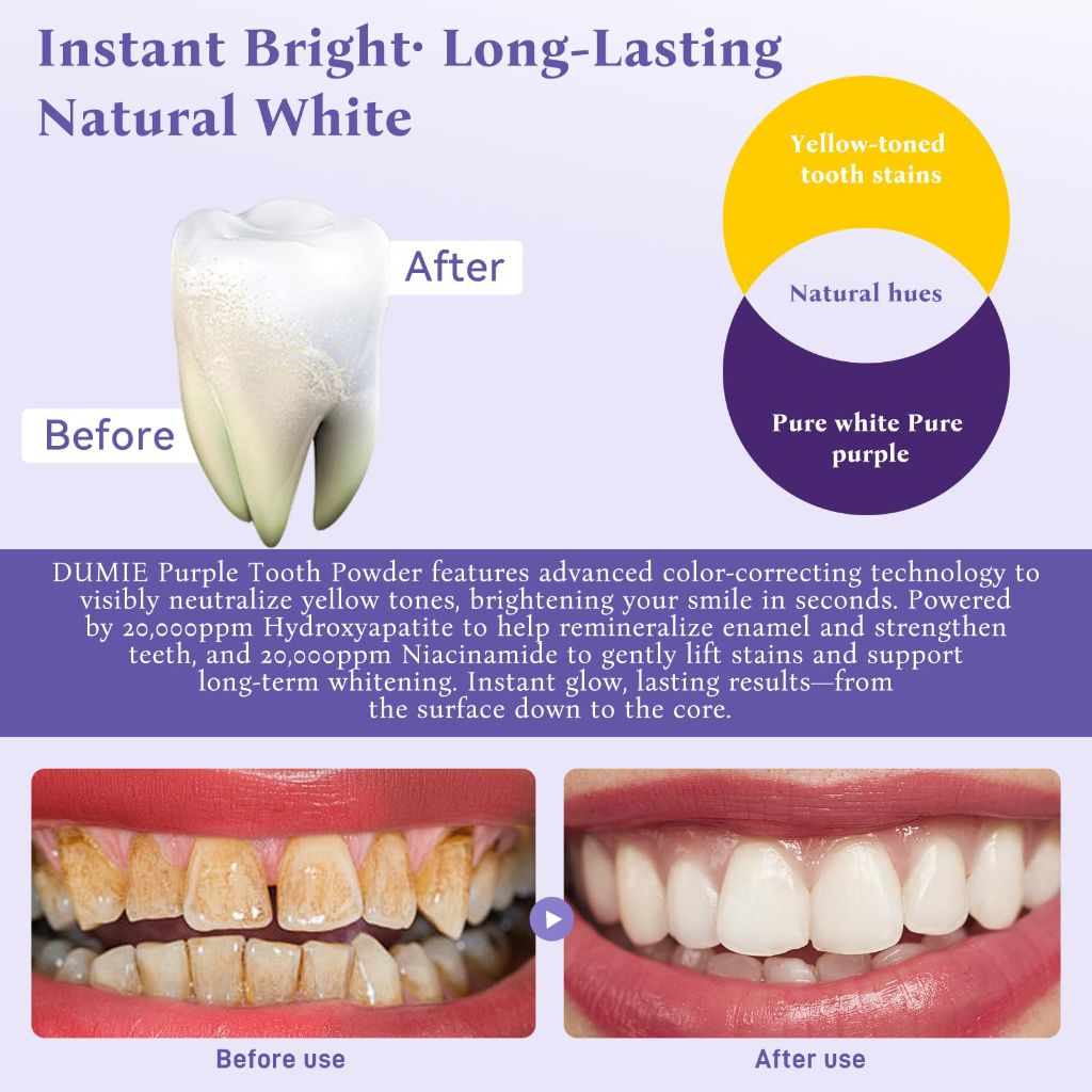 Teeth Whitening Powder, Enamel Repair & Long-Lasting Natural White-30g