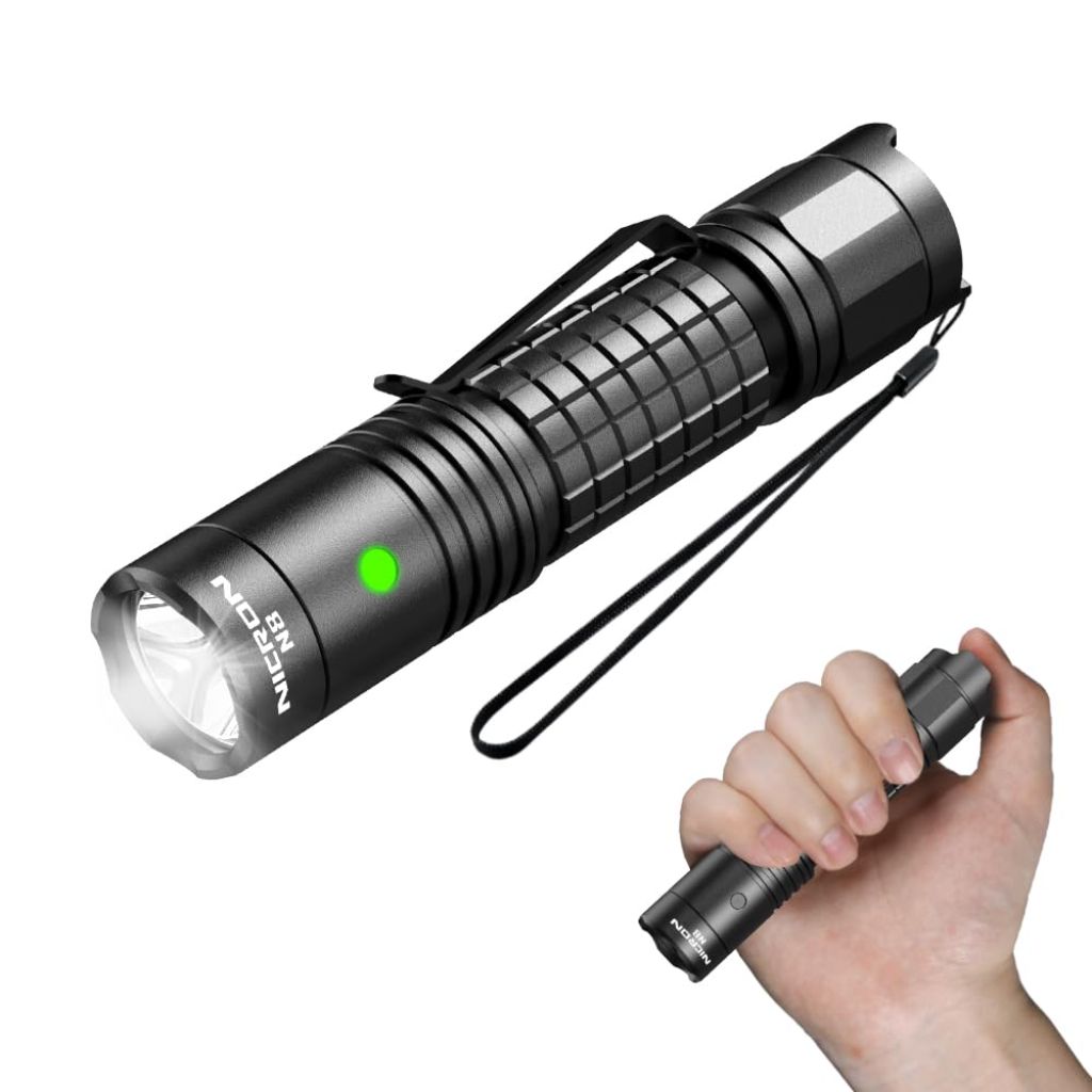 NICRON Rechargeable Flashlights, N8 Flashlights High Lumens 6 Modes Super Bright Tactical Flashlight