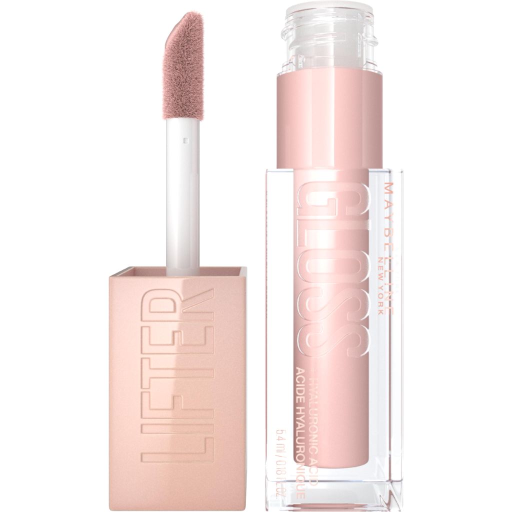Maybelline Lifter Gloss, Hydrating Lip Gloss with Hyaluronic Acid, | Ice Pink Neutral, 0.18 Ounce