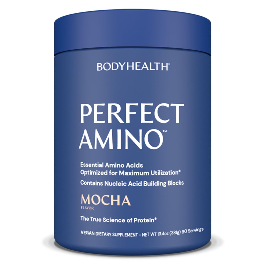 BodyHealth PerfectAmino BCAA and EAA Powder for Pre and Post Workout - Mocha, 60 Servings