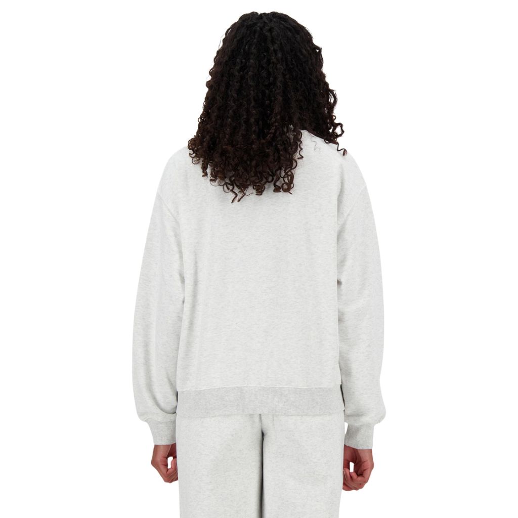 New Balance Women's Sport Essentials French Terry Logo Crew, Ash Heather, X-Small
