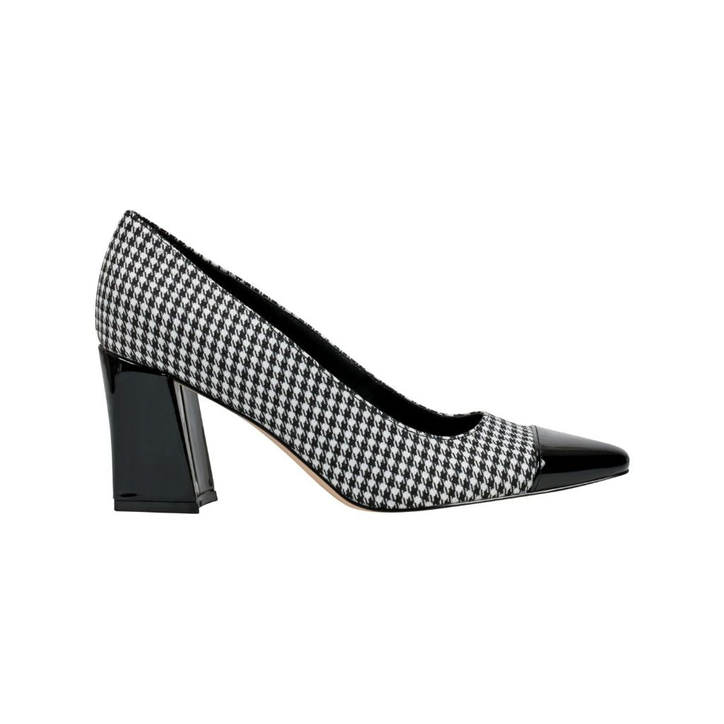 Marc Fisher Women's Kapila Slip-On Snip Toe Dress Pumps - Black/White Multi, Size 9.5