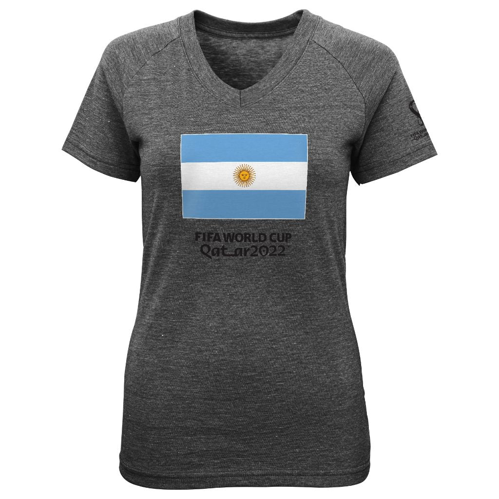 Outerstuff Youth & Kids FIFA World Cup Classic Soccer Short Sleeve Triblend Tee, Tri-Blend Heather Grey, Youth Girls X-Large-16