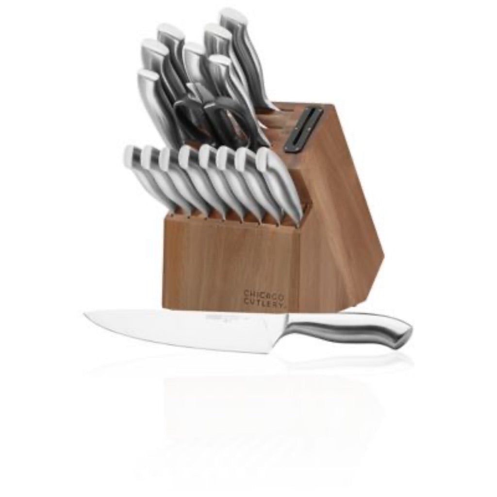 Chicago Cutlery Insignia Knife Block Set, 18pc with Built-in Sharpener