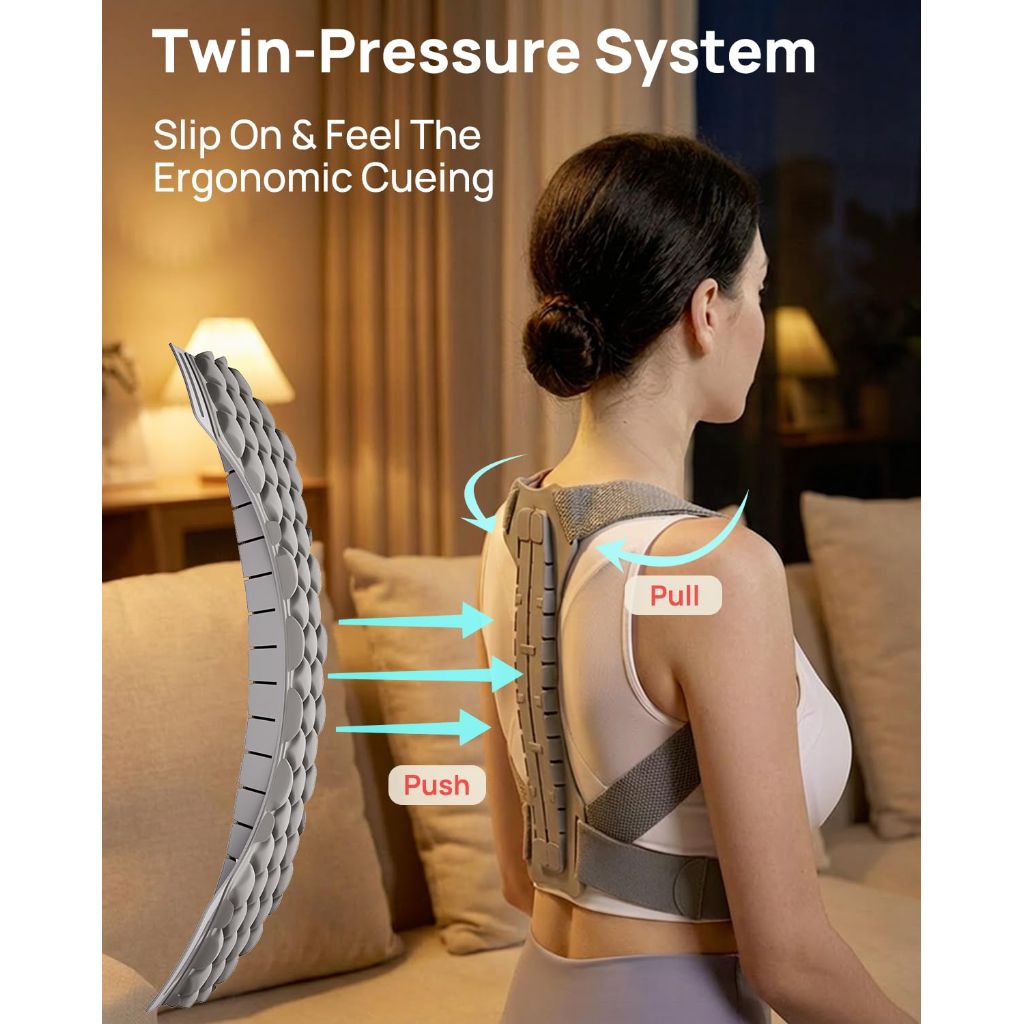 OFIR Upper Back Posture Corrector for Women, Twin-Pressure System Back Straightener Posture Brace For Women, High-Elastic Straps