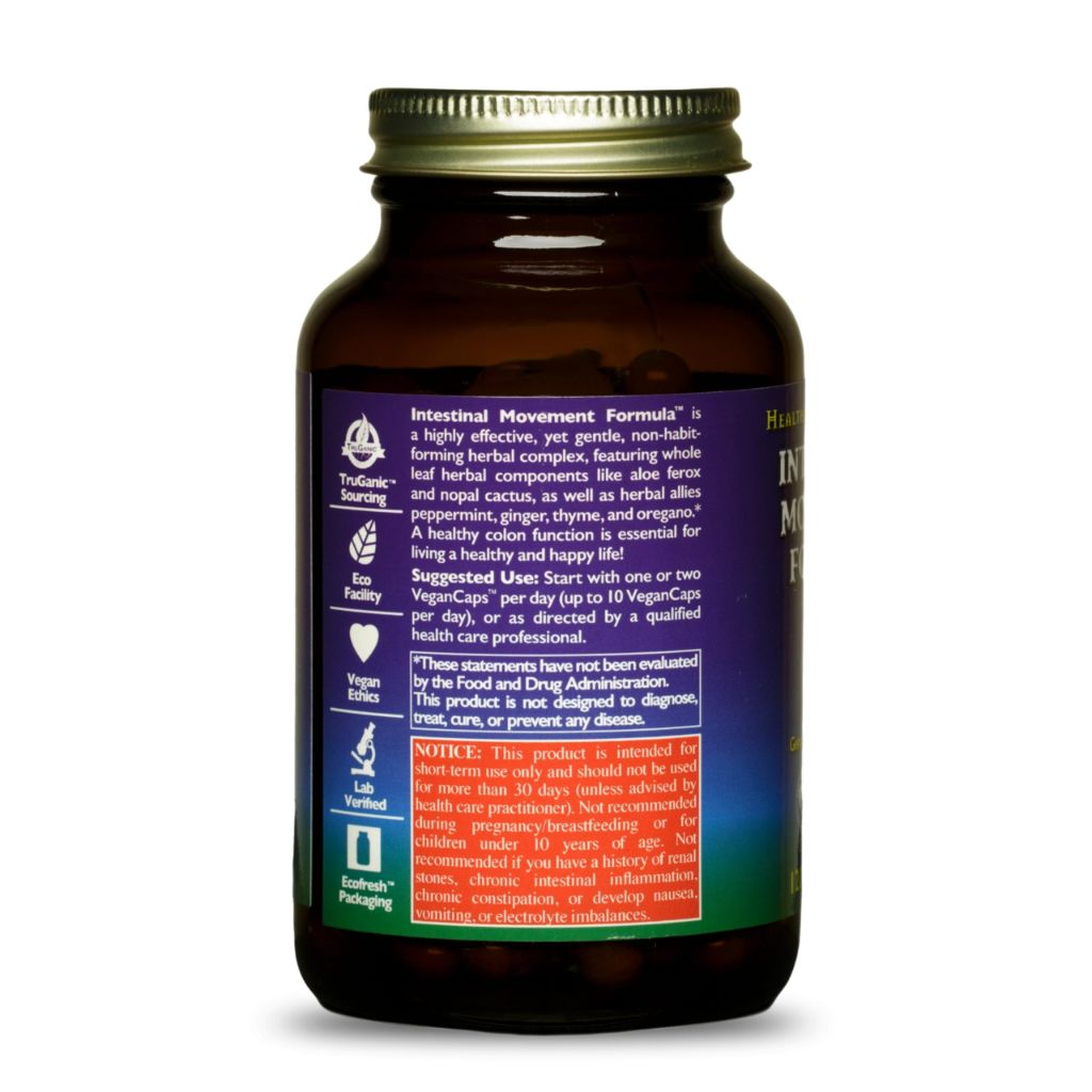 HealthForce SuperFoods Intestinal Movement Formula - 120 Vegan Capsules