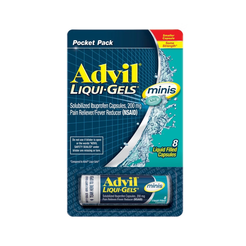 Advil Liqui-Gels Minis, 200mg Ibuprofen (NSAID) - 8ct