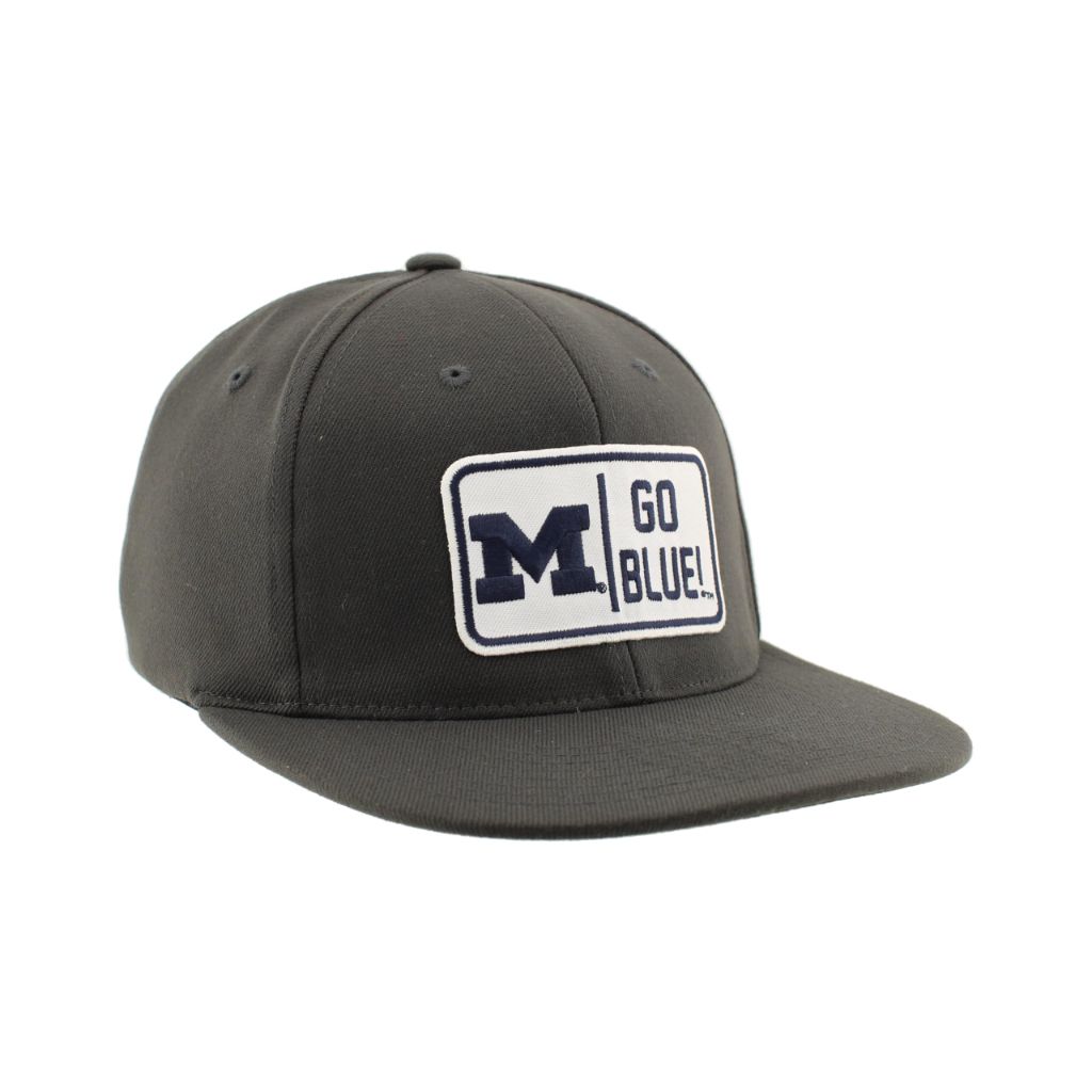 Michigan Wolverines NCAA Officially Licensed Fitted Hat M15Z Defer Charcoal, Medium, Flat Bill