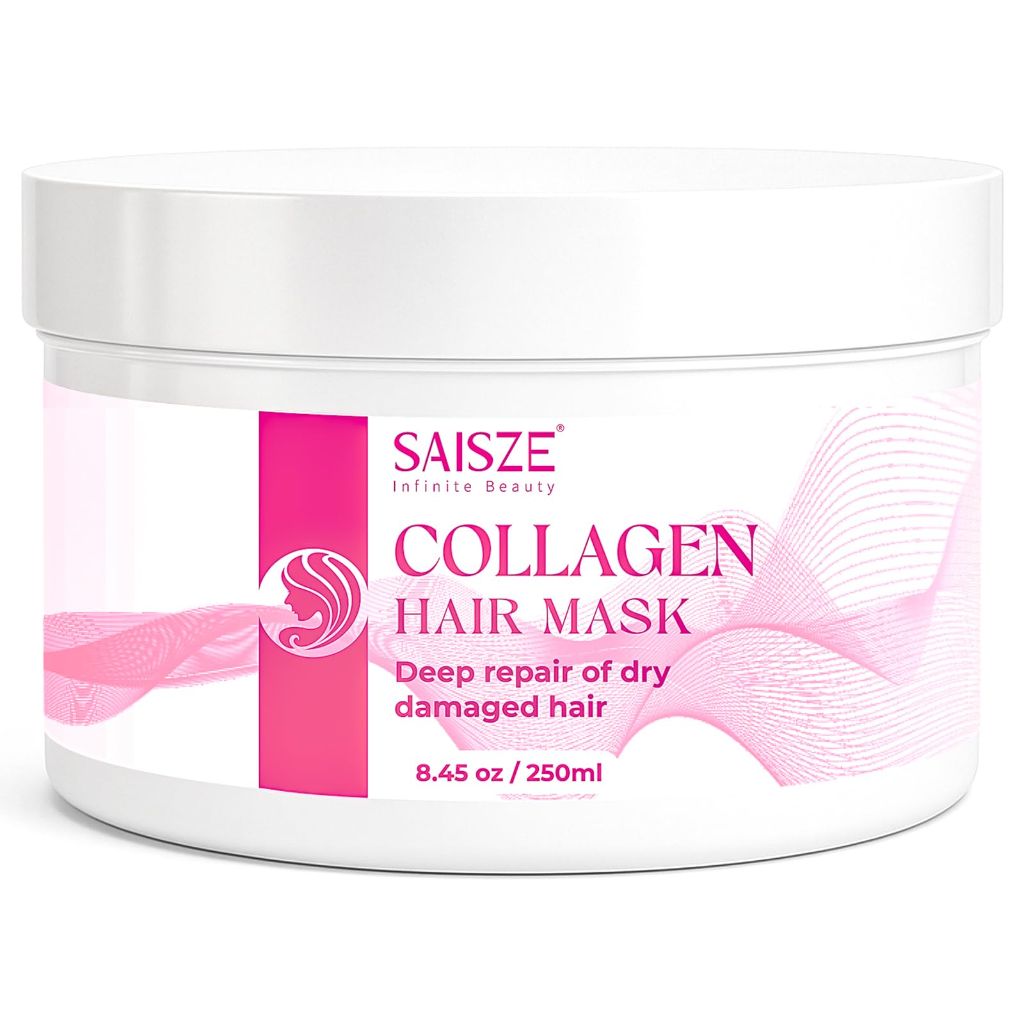 SAISZE Collagen Hair Mask for Dry Damaged Hair, 8.45 Oz