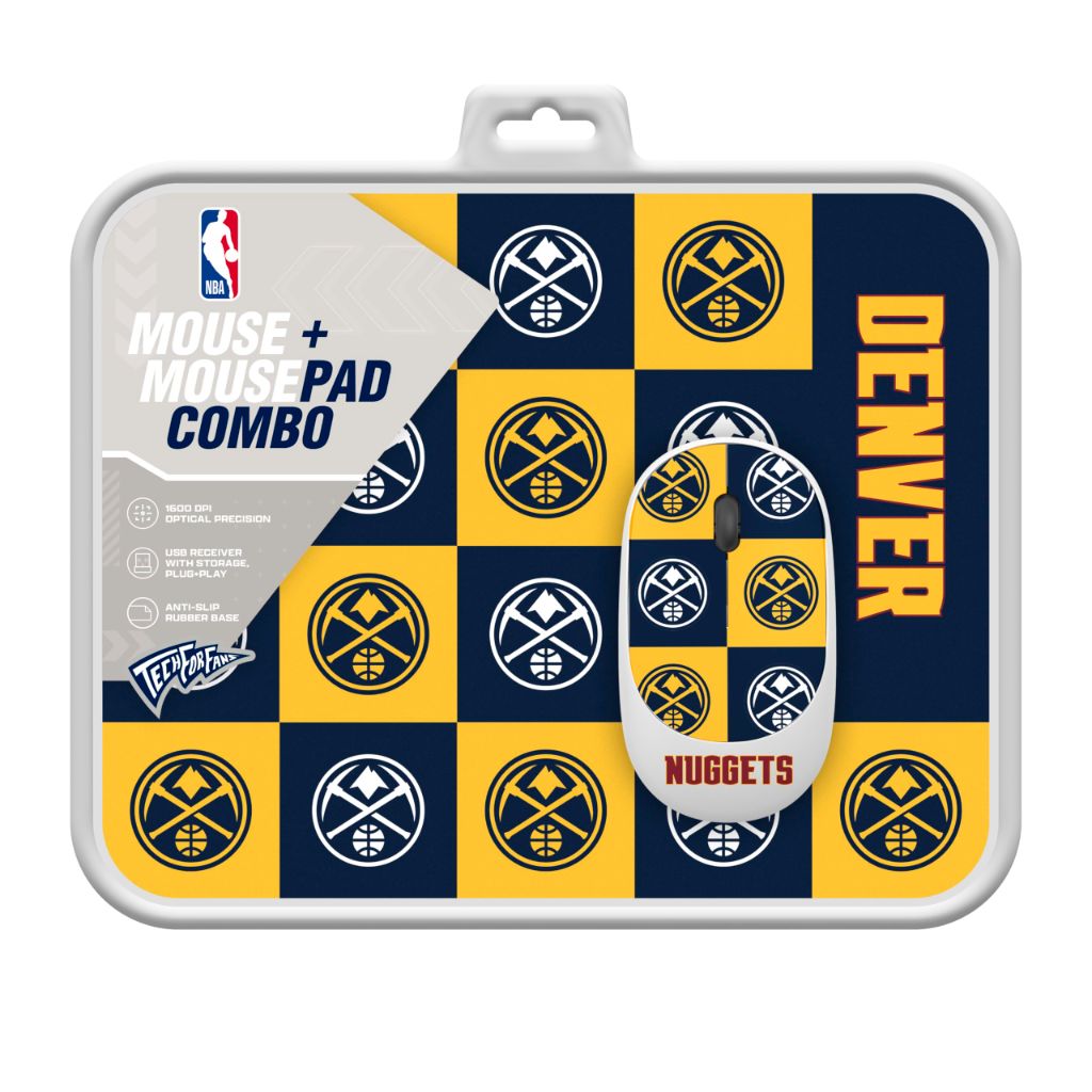 ‎SOAR NBA Wireless Mouse and Mouse Pad- Checkered, Denver Nuggets