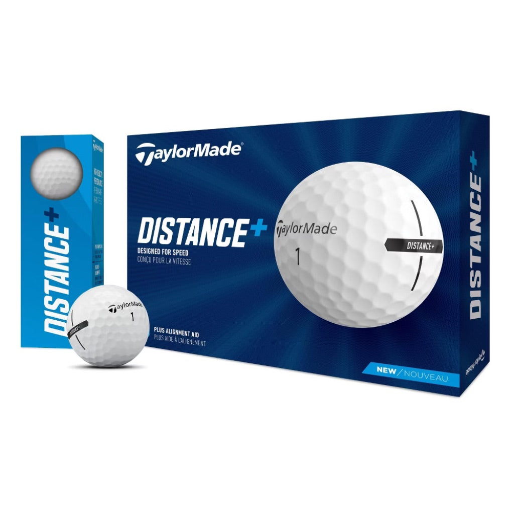 TaylorMade 2021 Distance Plus Golf Balls - White, 12 Pack