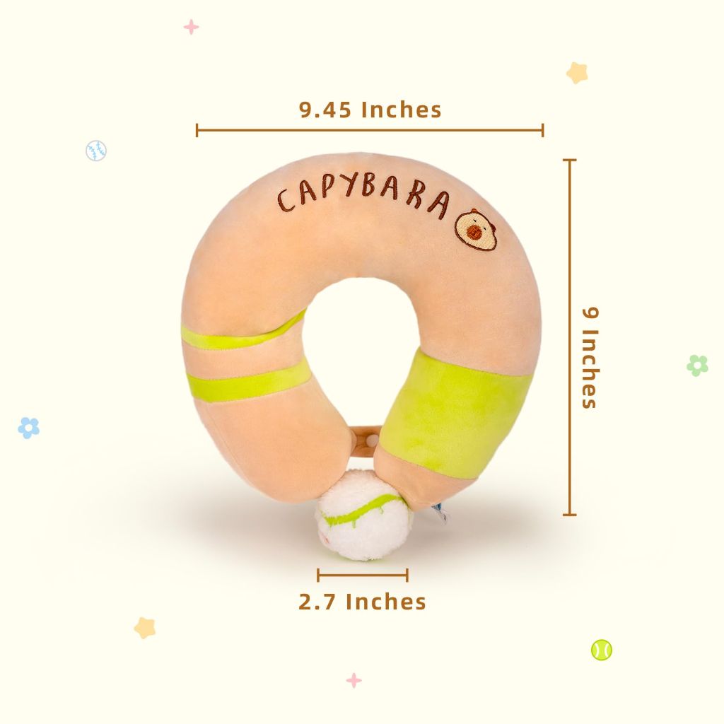 Travel Pillow Memory Foam Capybara Neck Pillow, Cream Yellow