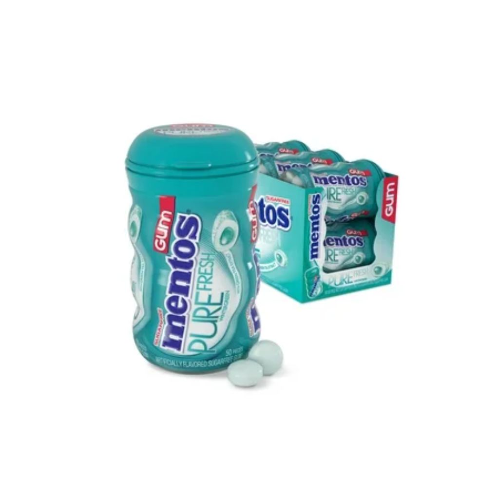 Mentos Gum Sugar-Free Wintergreen Chewing Gum  50 Pieces  (6 Bottles of 50)