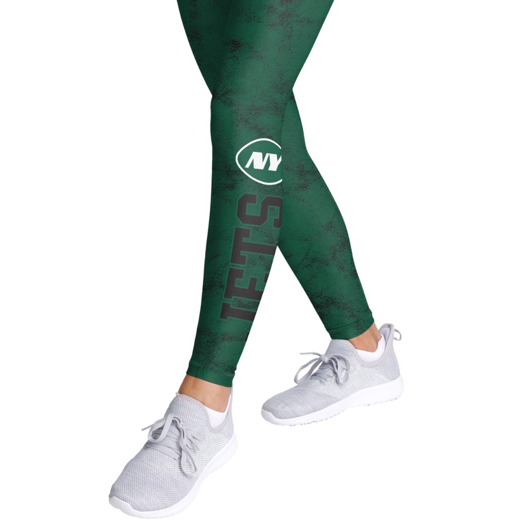 FOCO New York Jets NFL Womens Team Color Cloud Leggings - Large