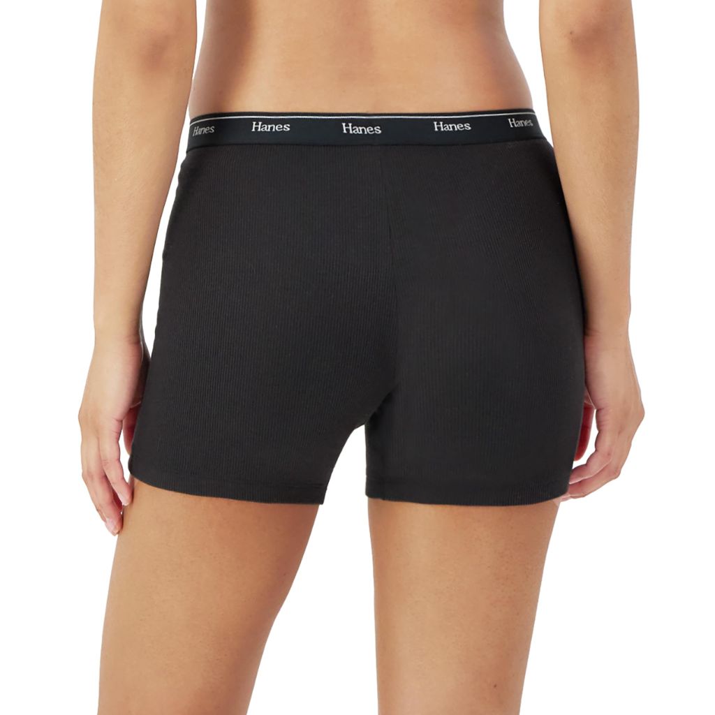 Hanes Women's Originals Mid-Thigh Boxer Brief Pack, Assorted, 4-Pack, Small
