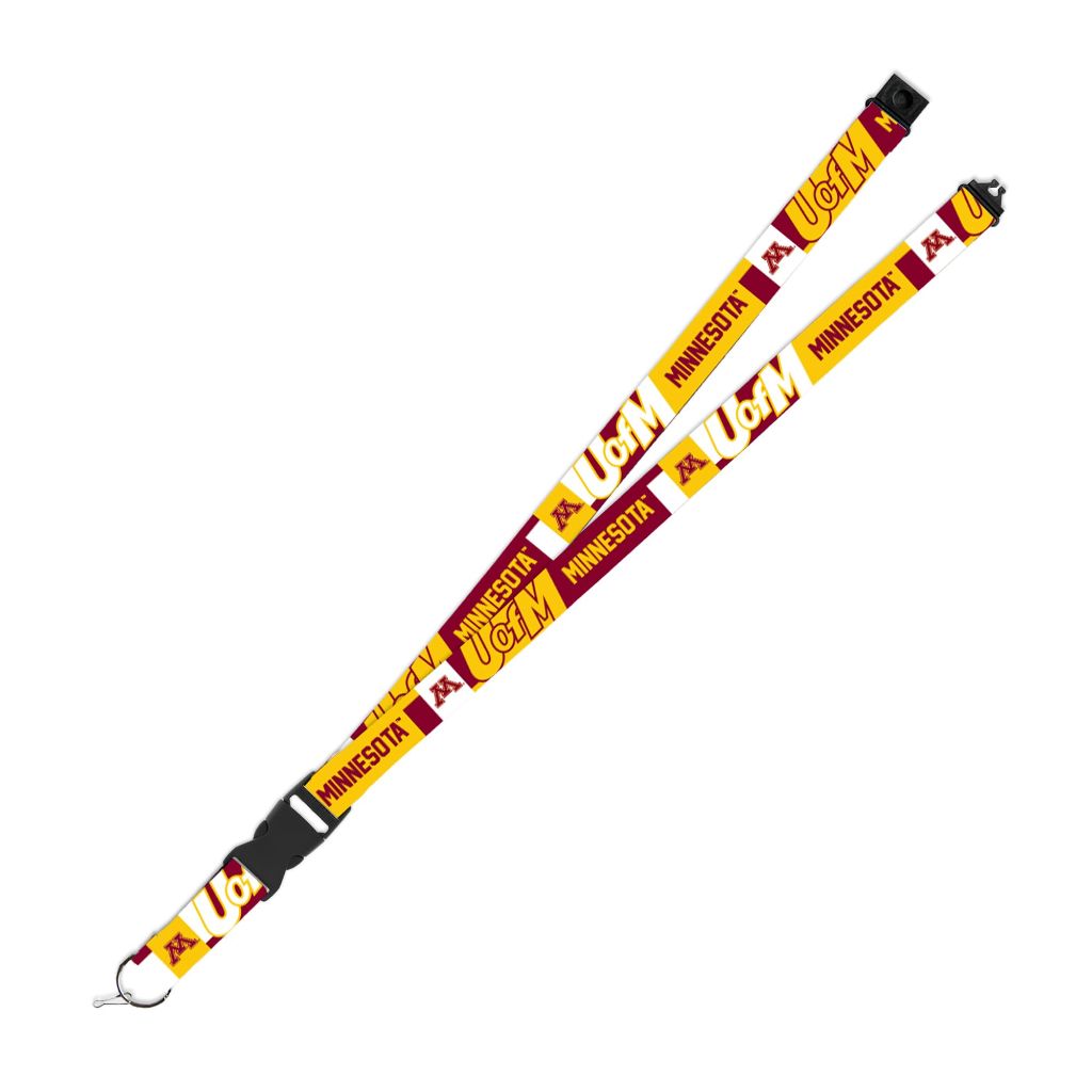 Rico Industries NCAA Minnesota Golden Gophers 19" x 1" Premium Unisex-Adult Safety Breakaway Lanyard - Flash
