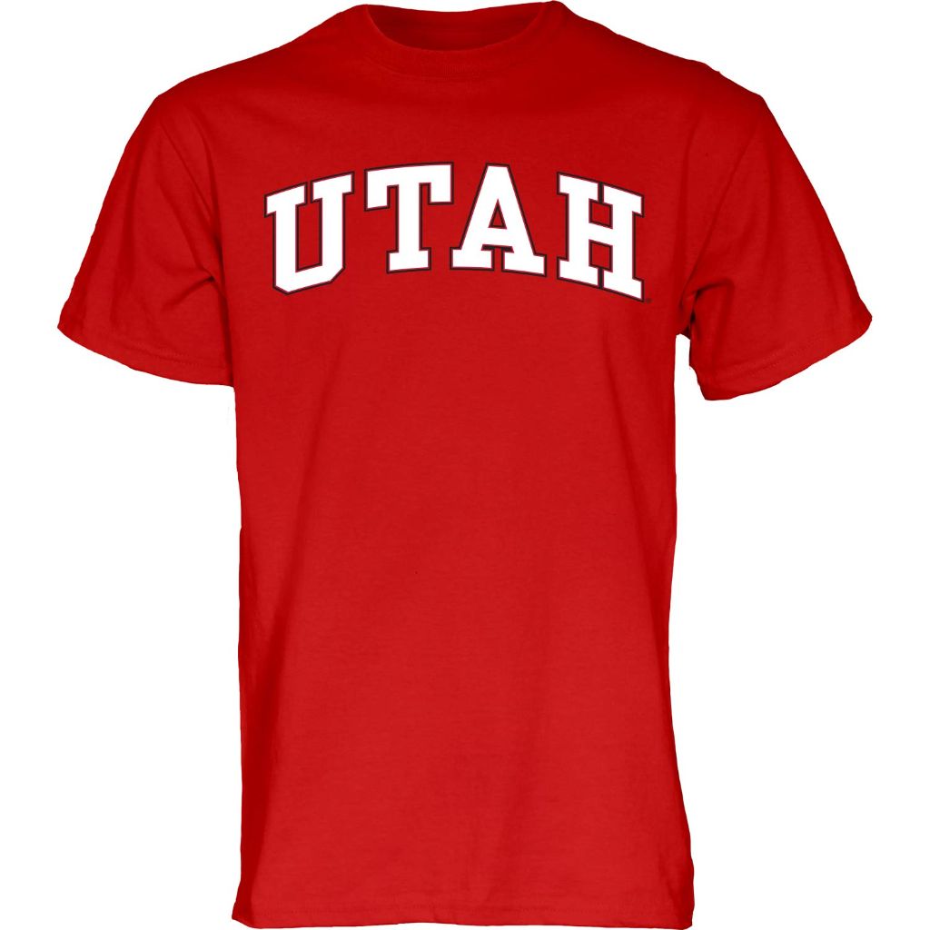 Blue 84 Men's Utah Utes Arching Team Color Short Sleeve T Shirt, Utah Utes Red, Small