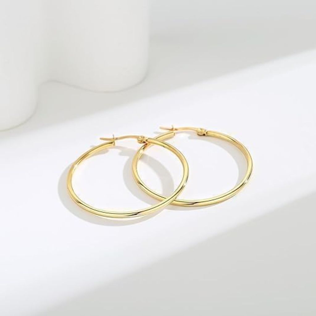 14K Gold-Plated Hoop Earrings (27mm)