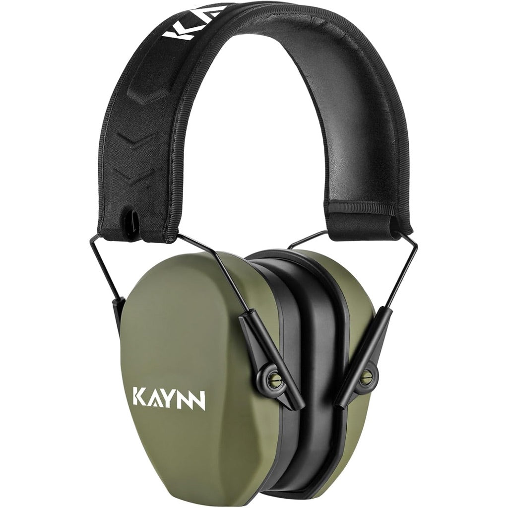 KAYNN 018 Shooting Ear Protection NRR 27dB,Adjustable Foldable Noise Reducing Hearing Protection Earmuffs for Shooting(1Pack-Green)