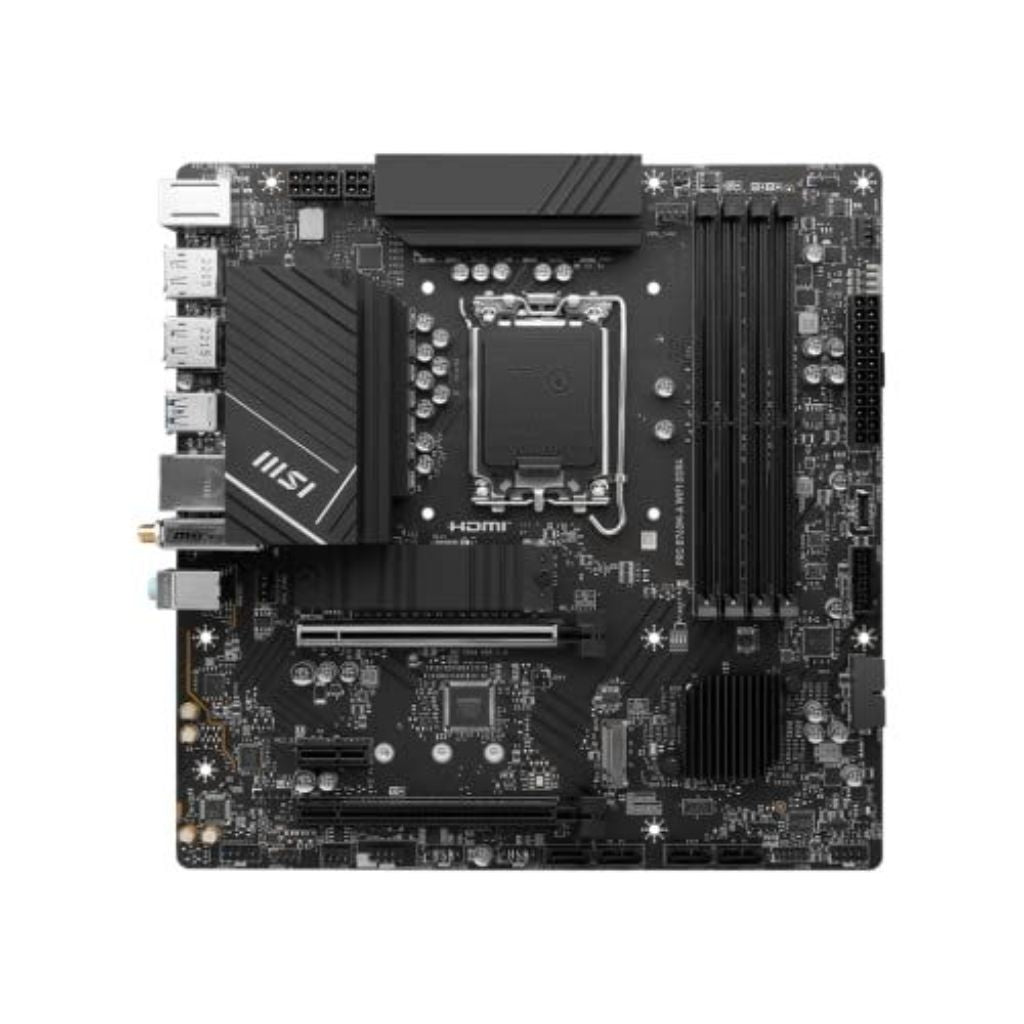 MSI - PRO B760M-a WIFI DDR4 (Socket LGA 1700) Intel B760 MATX DDR4 Wi-Fi 6E Motherboard - Black