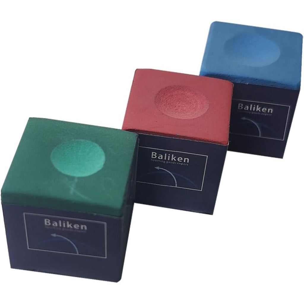 BALIKEN Pool Cue Chalk Cubes, 12-Pack - Table Billiards Stick Bulk Supplies(3 Colors in 1 Packing)