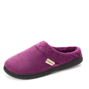 Dearfoams Women's Darcy Microfiber Velour Clog Memory Foam Slippers, Wide Width Available