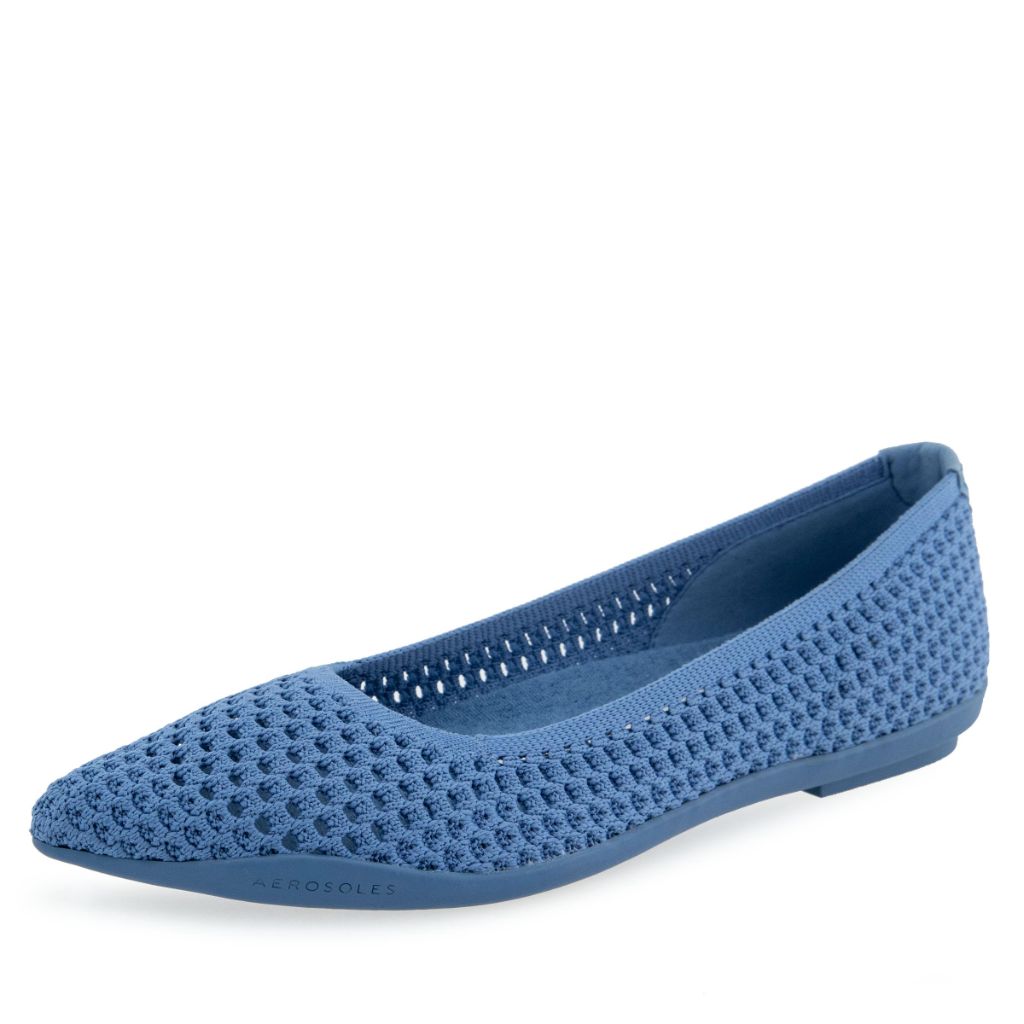 Aerosoles Women's Danielle Ballet Flat, Blue Jean Knit Fabric - size 11W