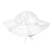I play. by green sprouts Baby & Toddler Brim Sun Protection Hat | All-day UPF 50+ sun protection for head, neck, & eyes, White, 9-18 Months
