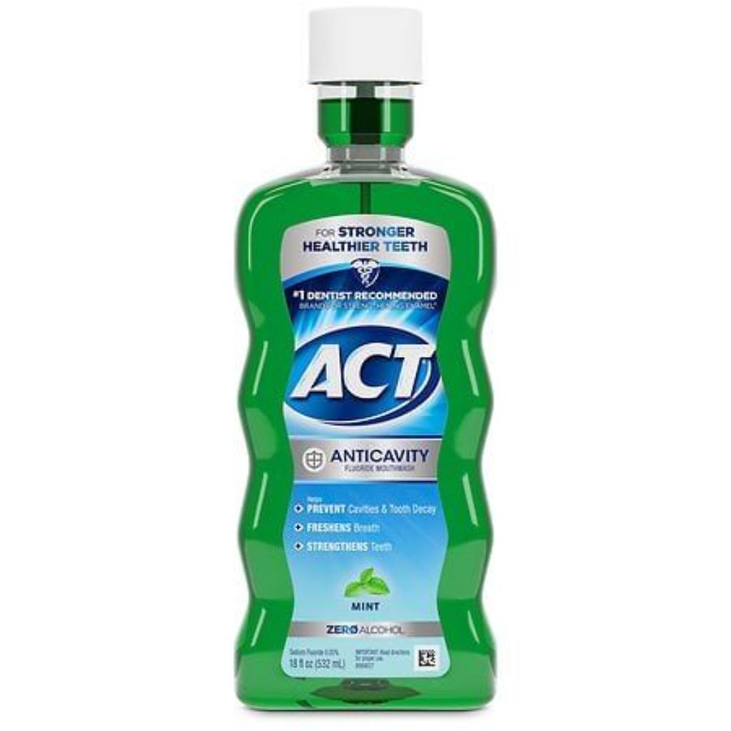 ACT Anticavity Fluoride Mouthwash  Triple Action  Mint  18 fl. oz.