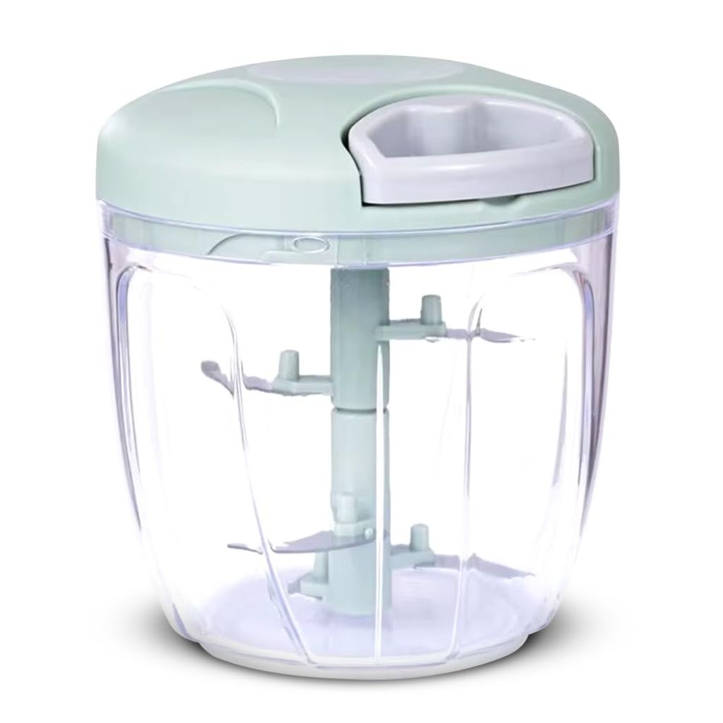 Manual Vegetable Chopper & Food Processor – Compact Hand-Powered Blender Quick & Easy Prep - (Green)