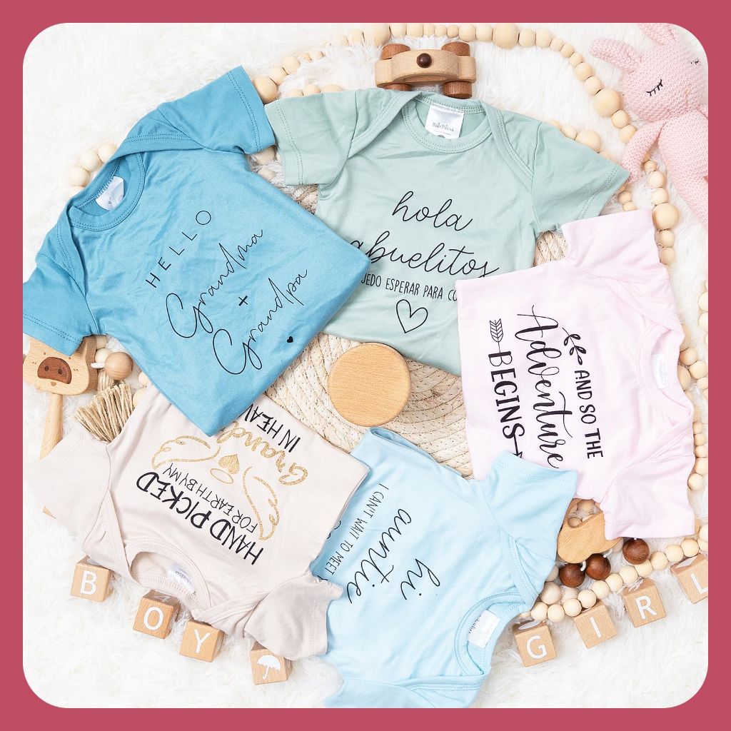 Hi Grandma & Grandpa I can't Wait to Meet You Pregnancy Announcement Infant Bodysuit (0-3months, Slate)