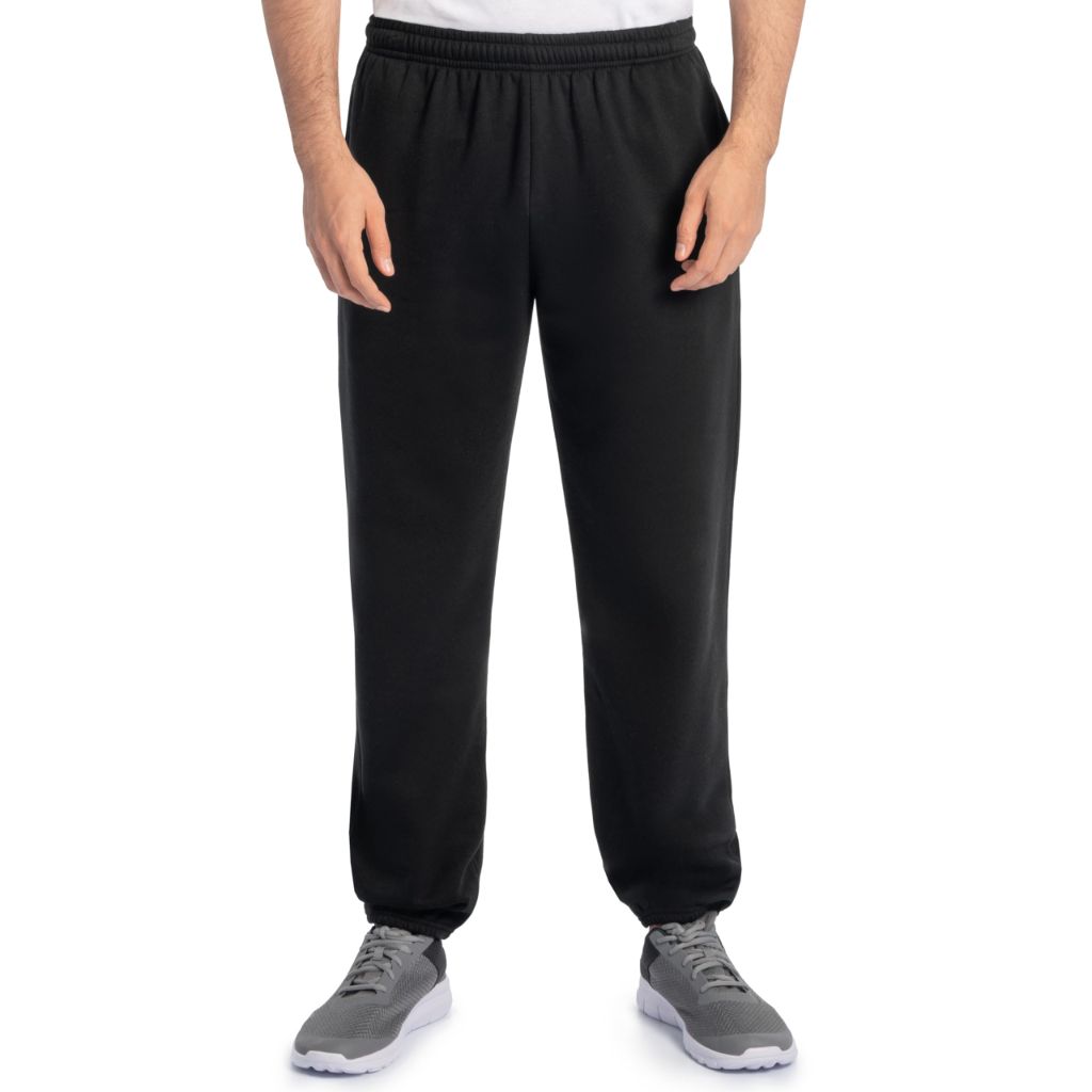 SZ 4XL, Fruit of the Loom men's Eversoft Fleece & Joggers  | Black