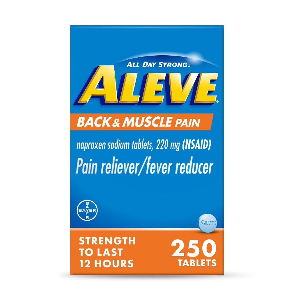 Aleve Back & Muscle Pain Relief for Body, 220mg NSAID - 250 Tablets