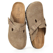 ALGF Women’s Genuine Suede Clogs for Women Slip-On Buckle Slides Women's Mules & Clogs Natural Rubber Cork Footbed Sandals Potato Shoes with Arch Support