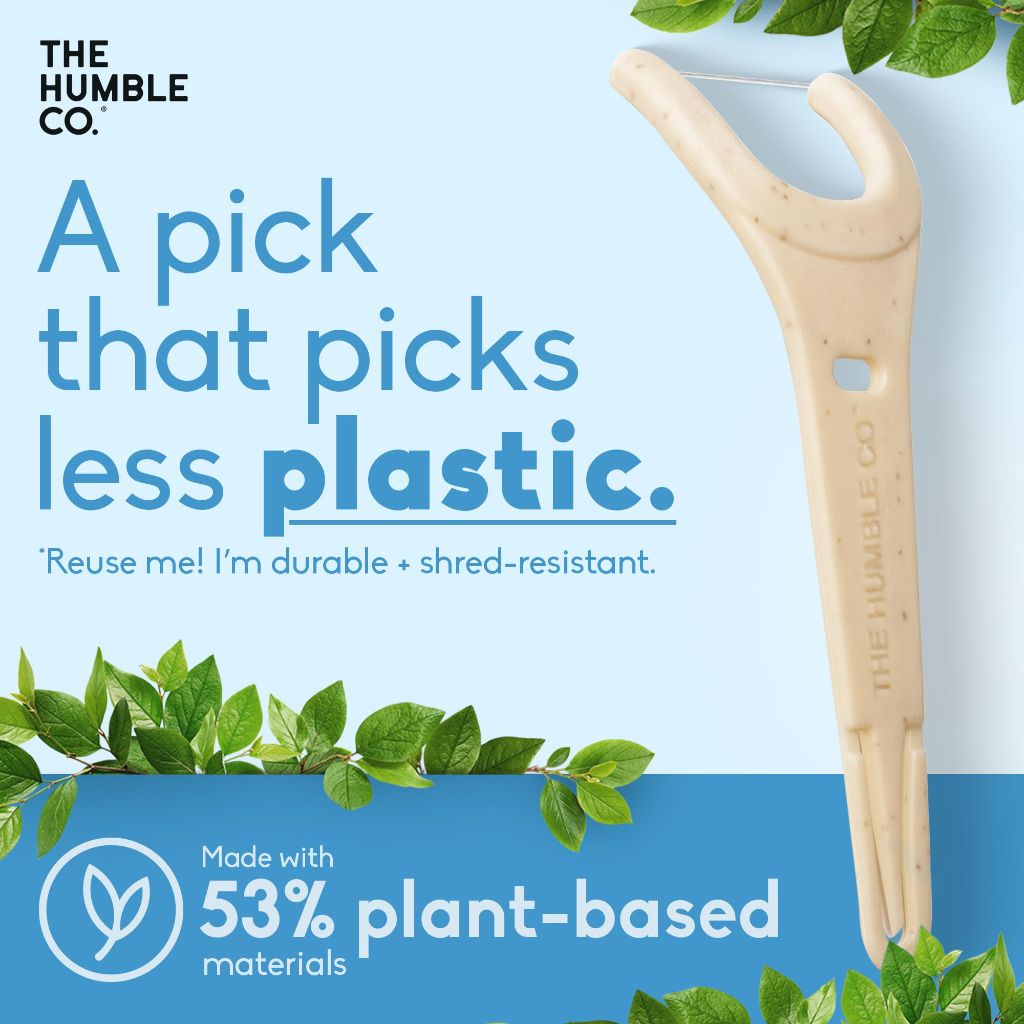 The Humble Co Molar Floss Picks for Teeth, 200 Count (Mint)
