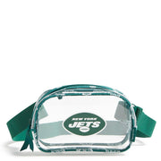 Vera Bradley Women's Clear NFL Small Belt Bag, NYJ on Gotham Green/White bandana, One Size
