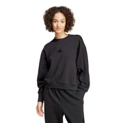 adidas Women's All SZN Fleece Loose Sweatshirt - Gray Strata, XL