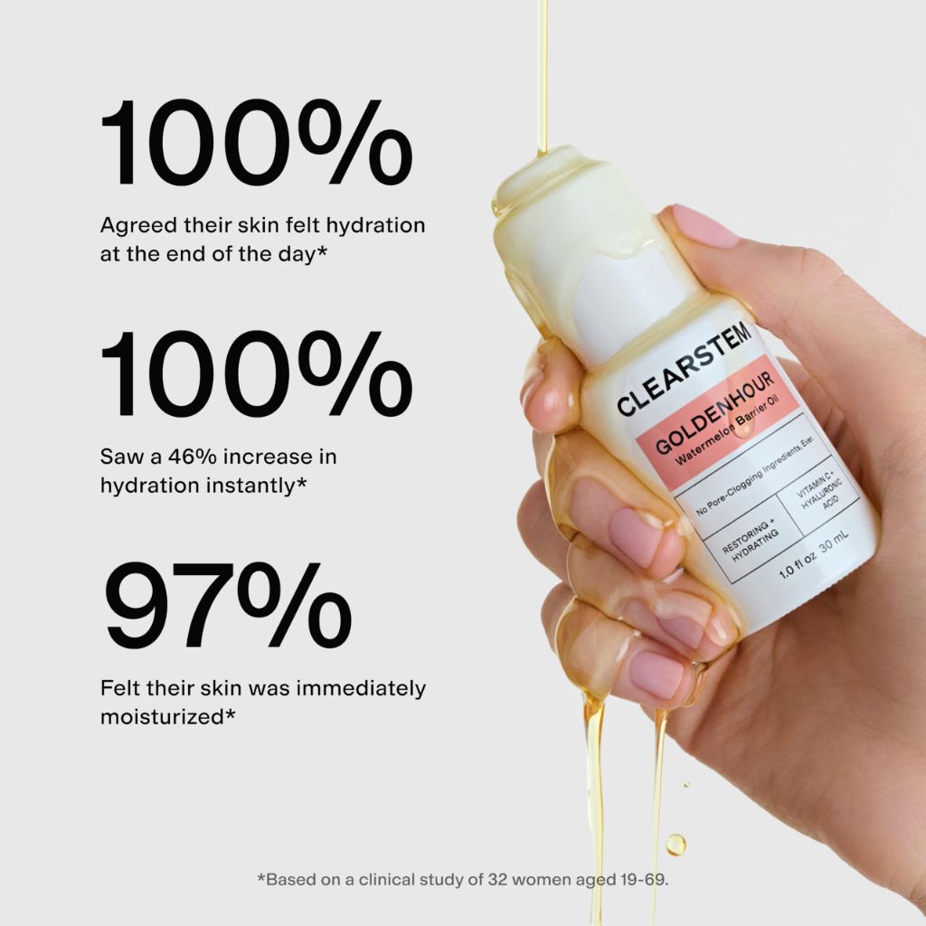 CLEARSTEM GOLDENHOUR Hydrating Facial Oil - Plumping Face Oil for Women for Deep Face Hydration