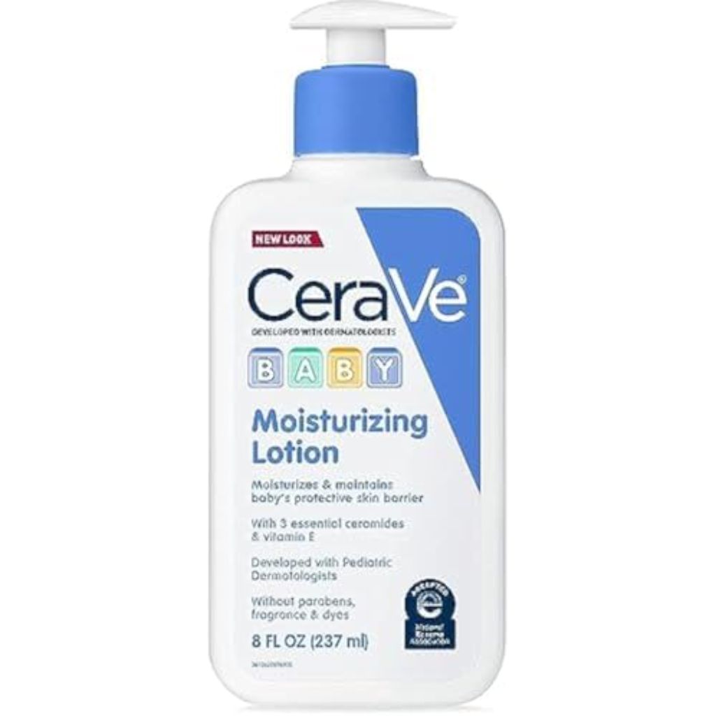 CeraVe Baby Lotion, Gentle Baby Skin Care with Ceramides, Niacinamide & Vitamin E, Fragrance, Paraben, Dye & Phthalates Free, Lightweight Moisturizer, 8oz